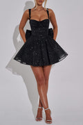 jacqueline Mini Dress - Black Sparkle Avalabel