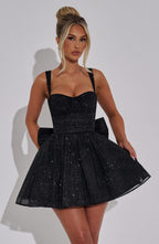 jacqueline Mini Dress - Black Sparkle Avalabel