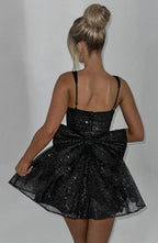 jacqueline Mini Dress - Black Sparkle Avalabel
