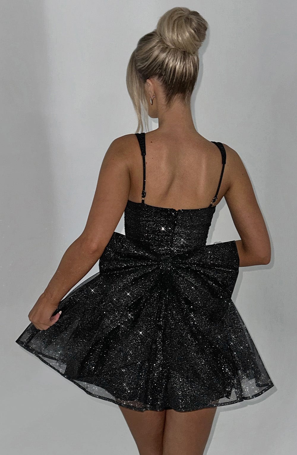 jacqueline Mini Dress - Black Sparkle Avalabel