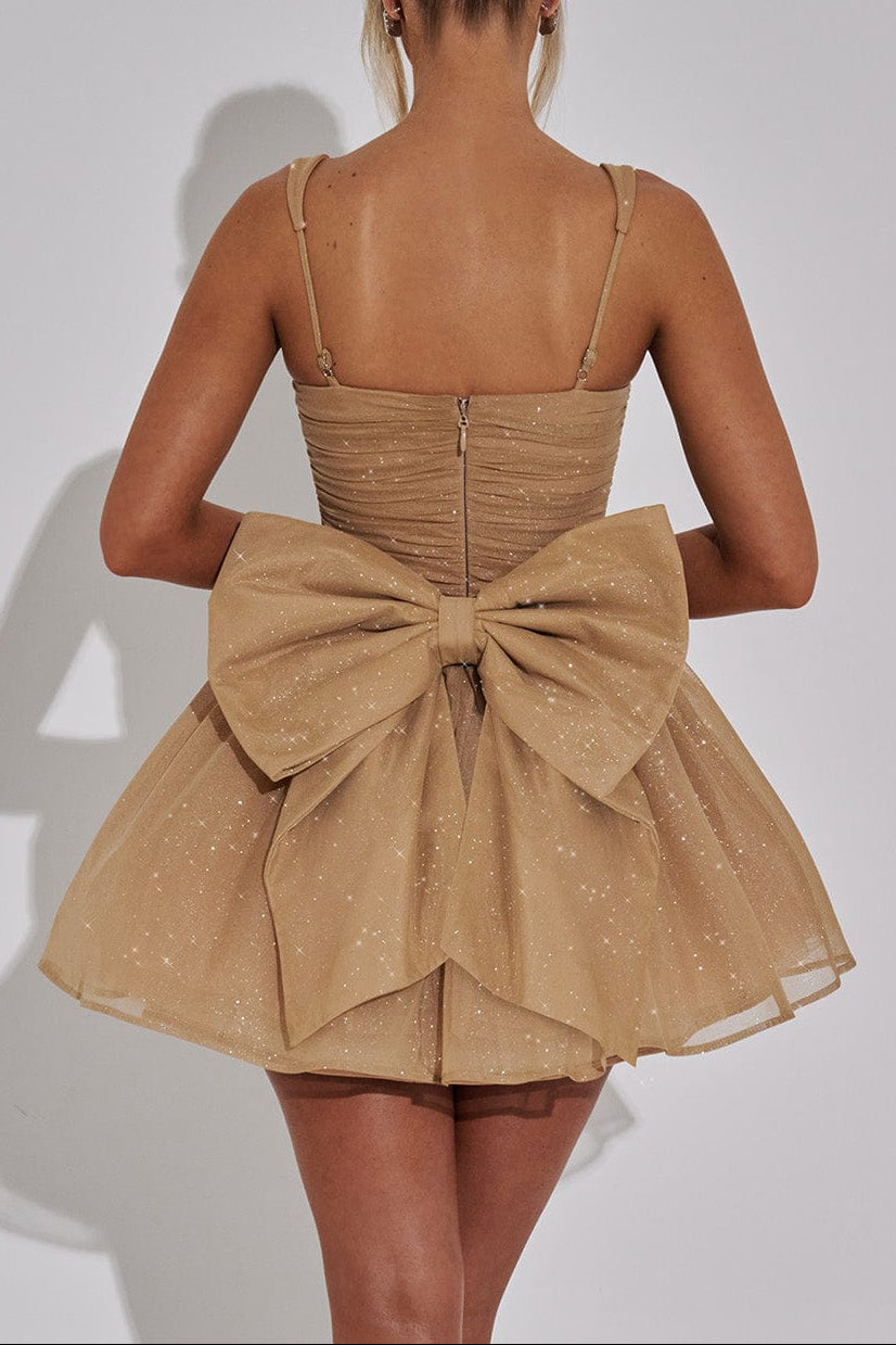 jacqueline Mini Dress - Gold Sparkle Avalabel