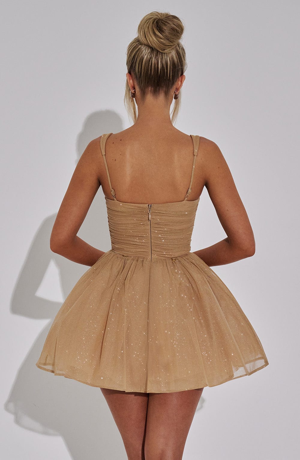 jacqueline Mini Dress - Gold Sparkle Avalabel