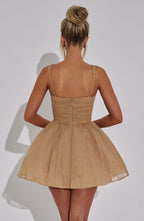 jacqueline Mini Dress - Gold Sparkle Avalabel