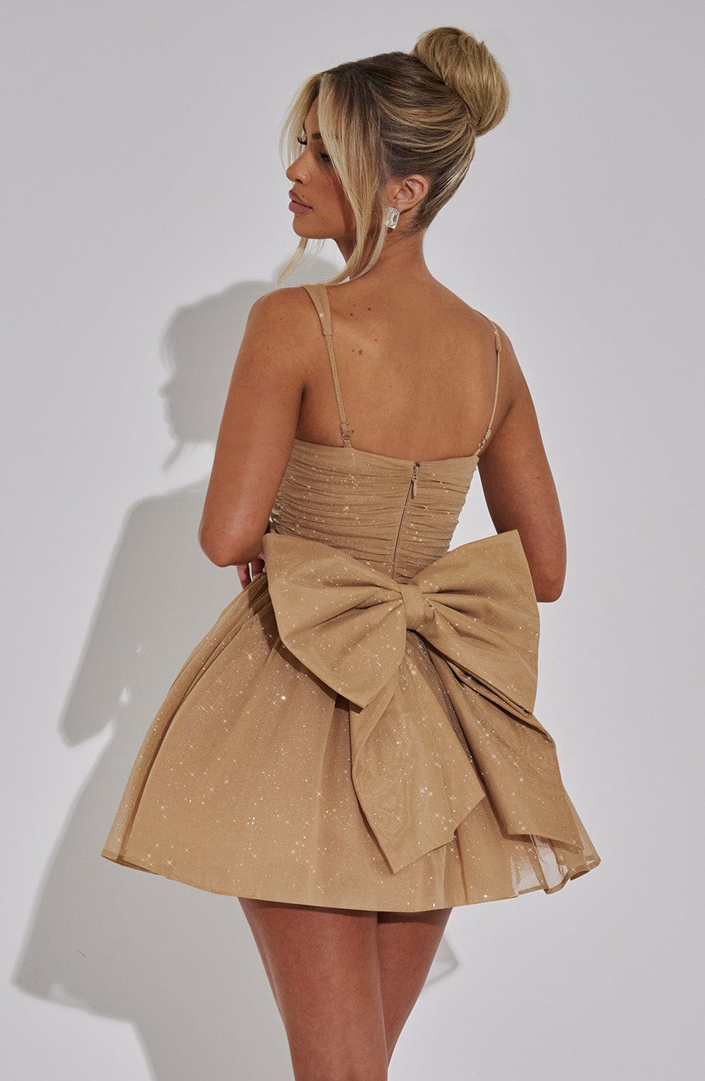 jacqueline Mini Dress - Gold Sparkle Avalabel