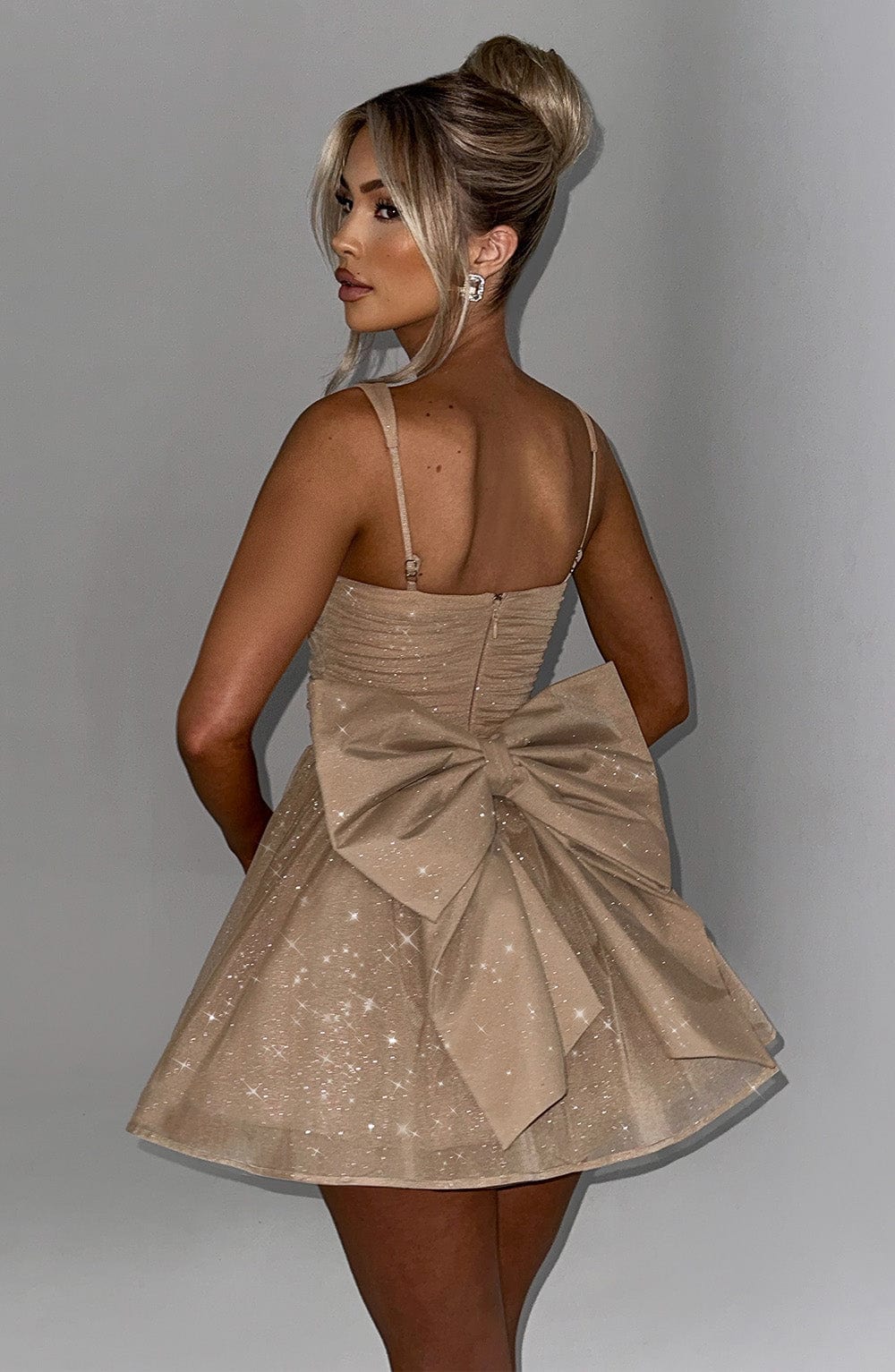 jacqueline Mini Dress - Gold Sparkle Avalabel
