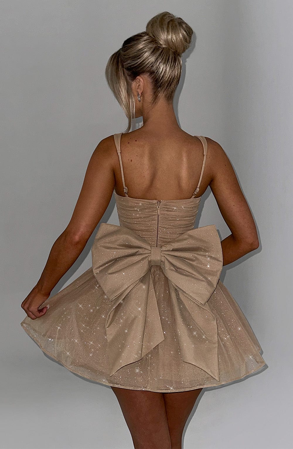 jacqueline Mini Dress - Gold Sparkle Avalabel