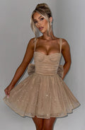 jacqueline Mini Dress - Gold Sparkle Avalabel