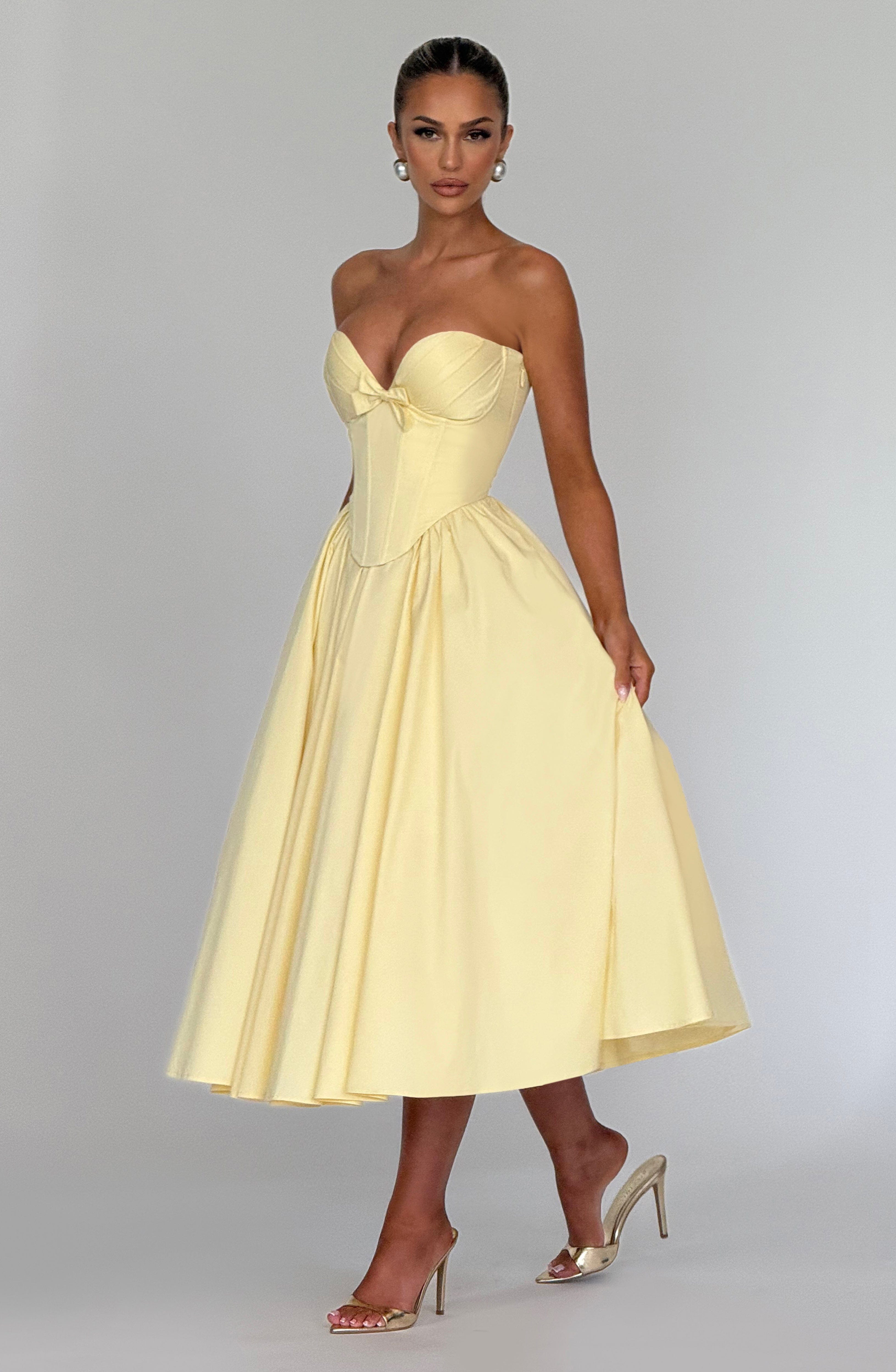 Prim Midi Dress - Lemon Avalabel