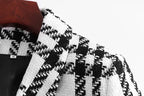 quintina black white Plaid Blazer Avalabel