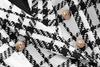 quintina black white Plaid Blazer Avalabel