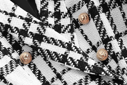 quintina black white Plaid Blazer