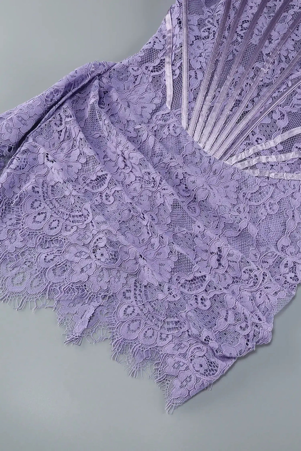 Purple Lace Corset Strapless Draped Mini Dress Avalabel
