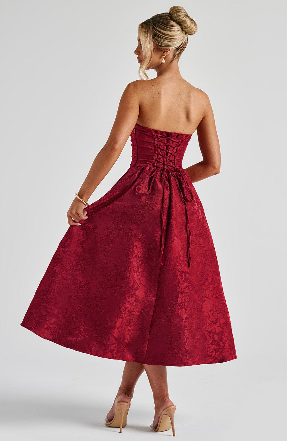 Saoirse Midi Dress - Red Avalabel