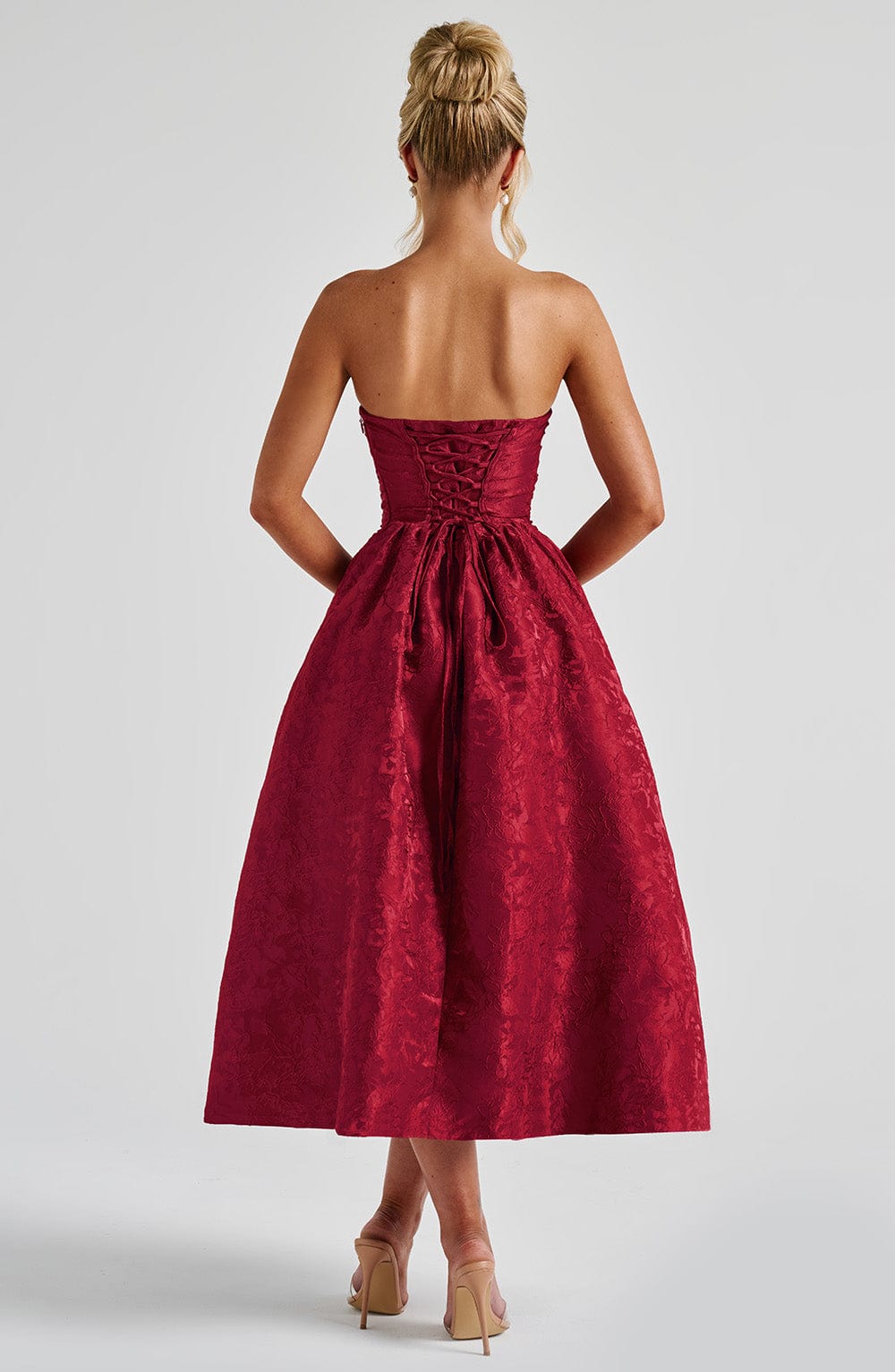Saoirse Midi Dress - Red Avalabel