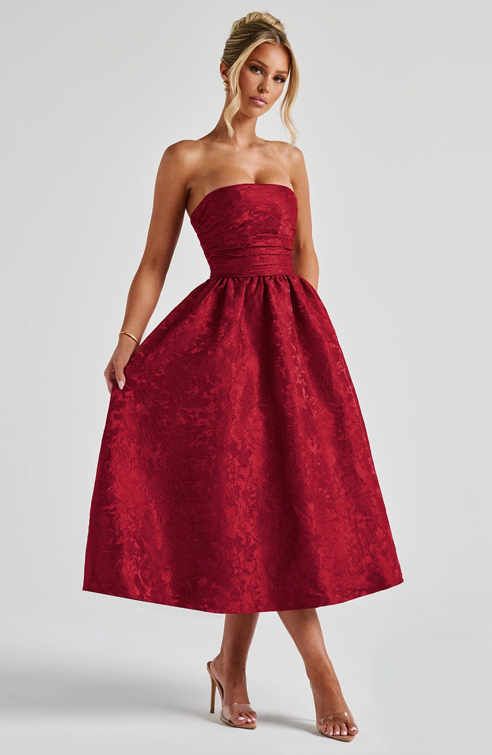 Saoirse Midi Dress - Red Avalabel