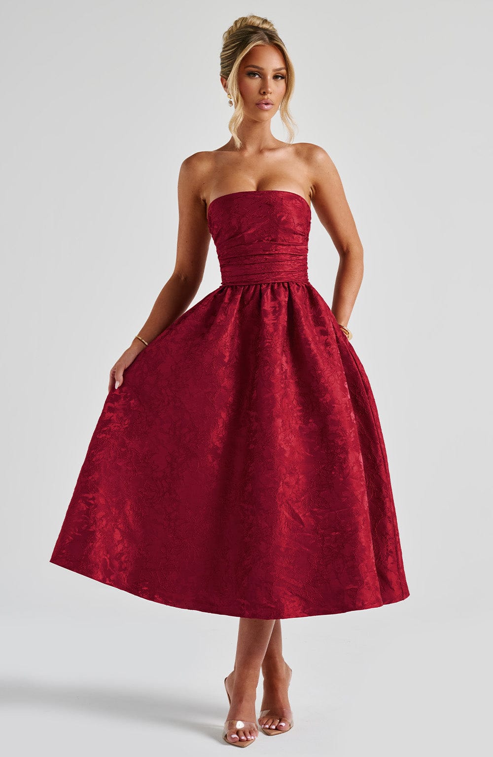 Saoirse Midi Dress - Red Avalabel