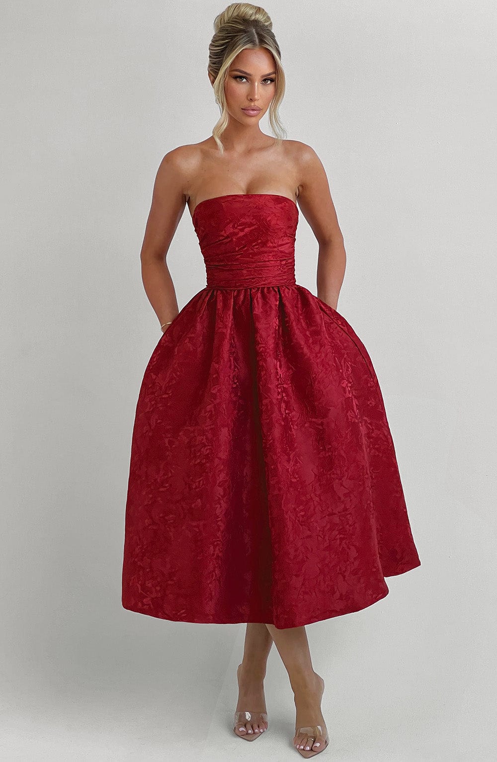 Saoirse Midi Dress - Red Avalabel