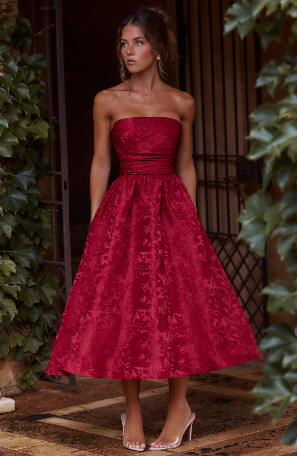 Saoirse Midi Dress - Red Avalabel