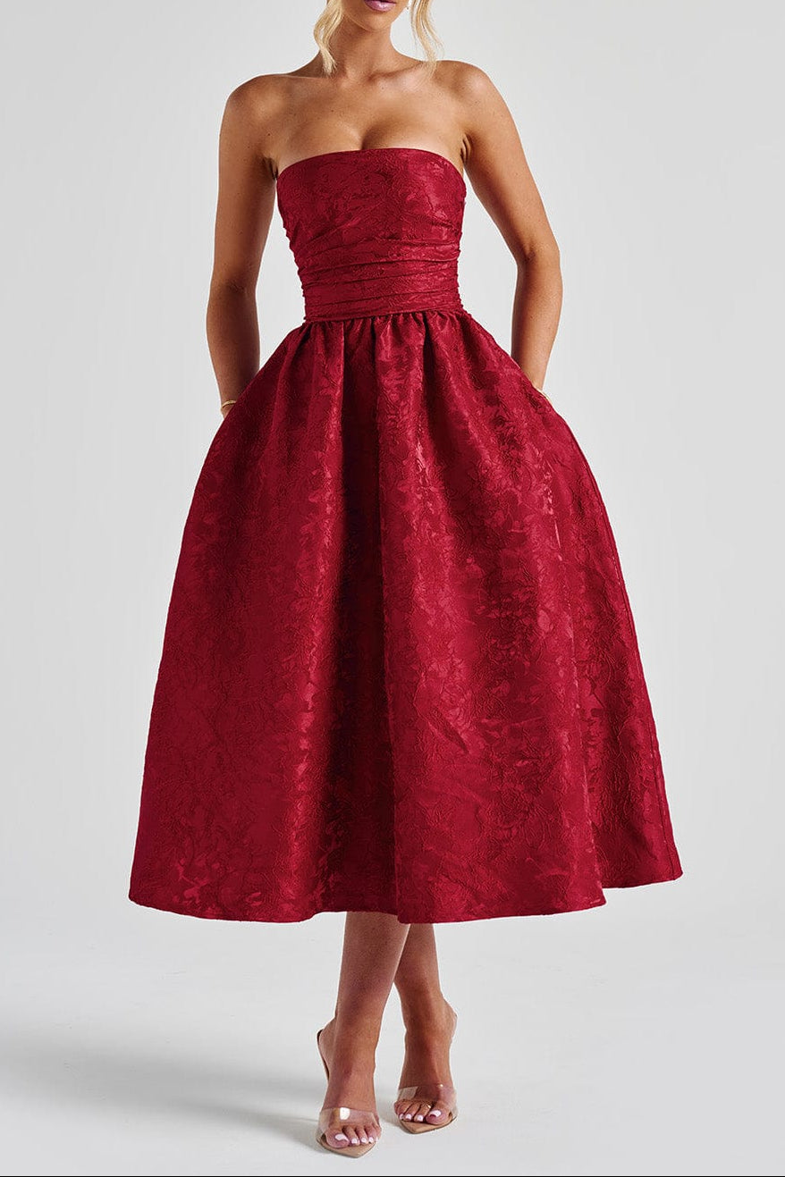 Saoirse Midi Dress - Red Avalabel