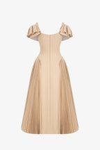 Mandy Khaki Sapphi Off-shoulder Midi Dress Avalabel