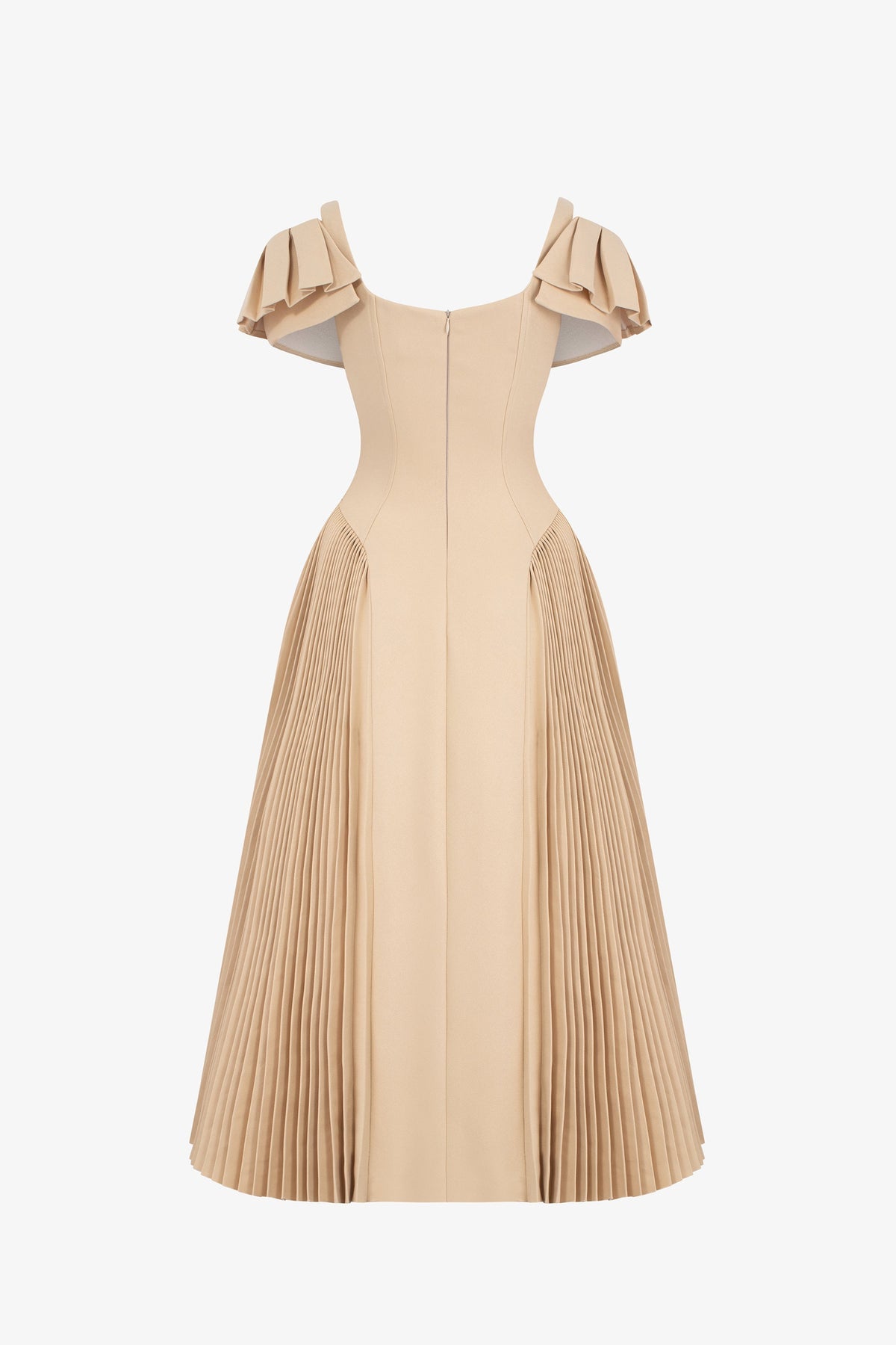 Mandy Khaki Sapphi Off-shoulder Midi Dress Avalabel