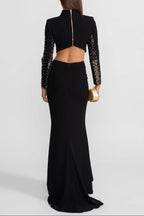 rosalind Embellished Co-Ord Set with Silver and Gold Sequin Detailing - Black Avalabel