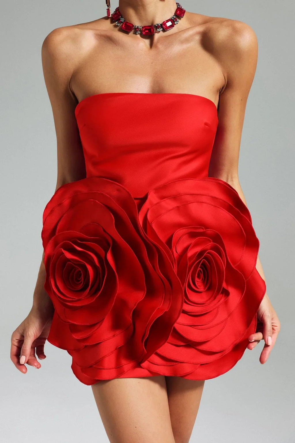 Shaha Floral Strapless Mini Dress Avalabel