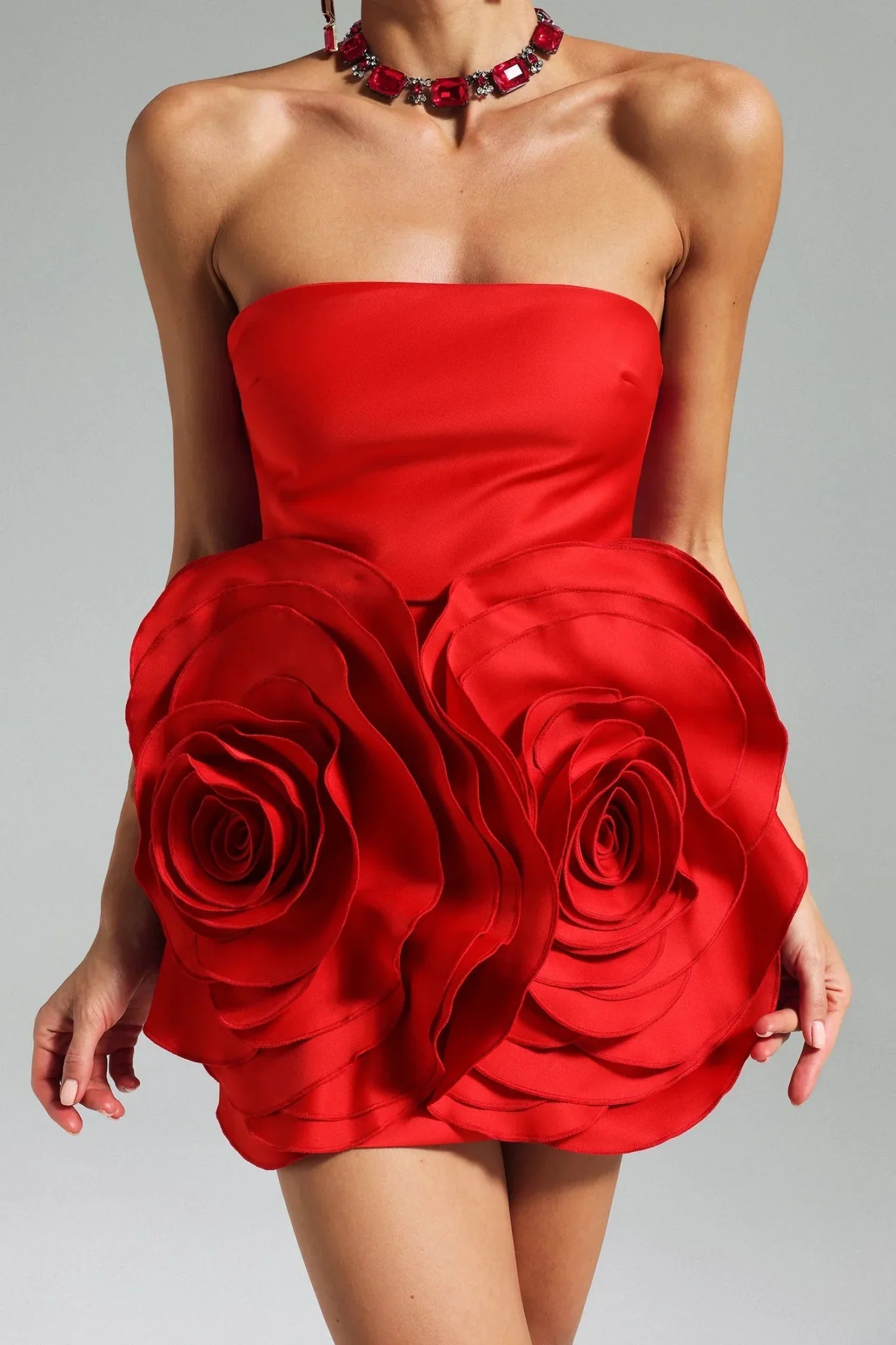 Shaha Floral Strapless Mini Dress Avalabel