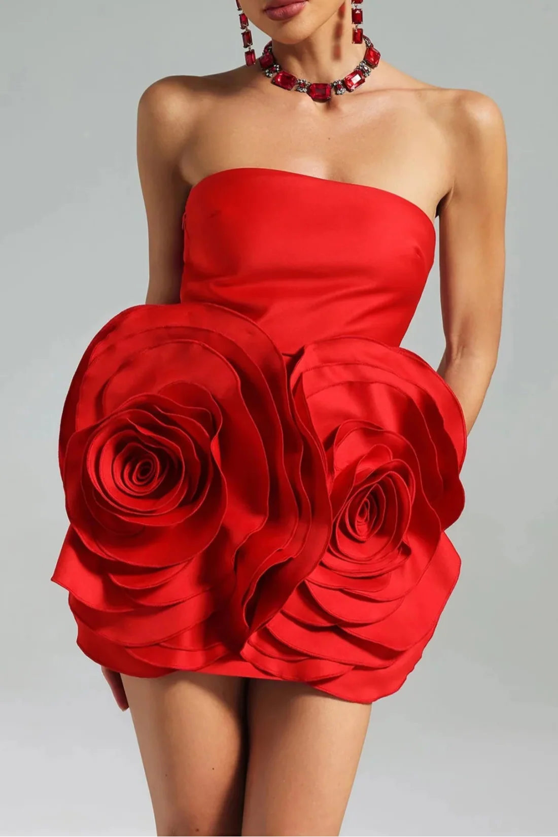 Shaha Floral Strapless Mini Dress Avalabel