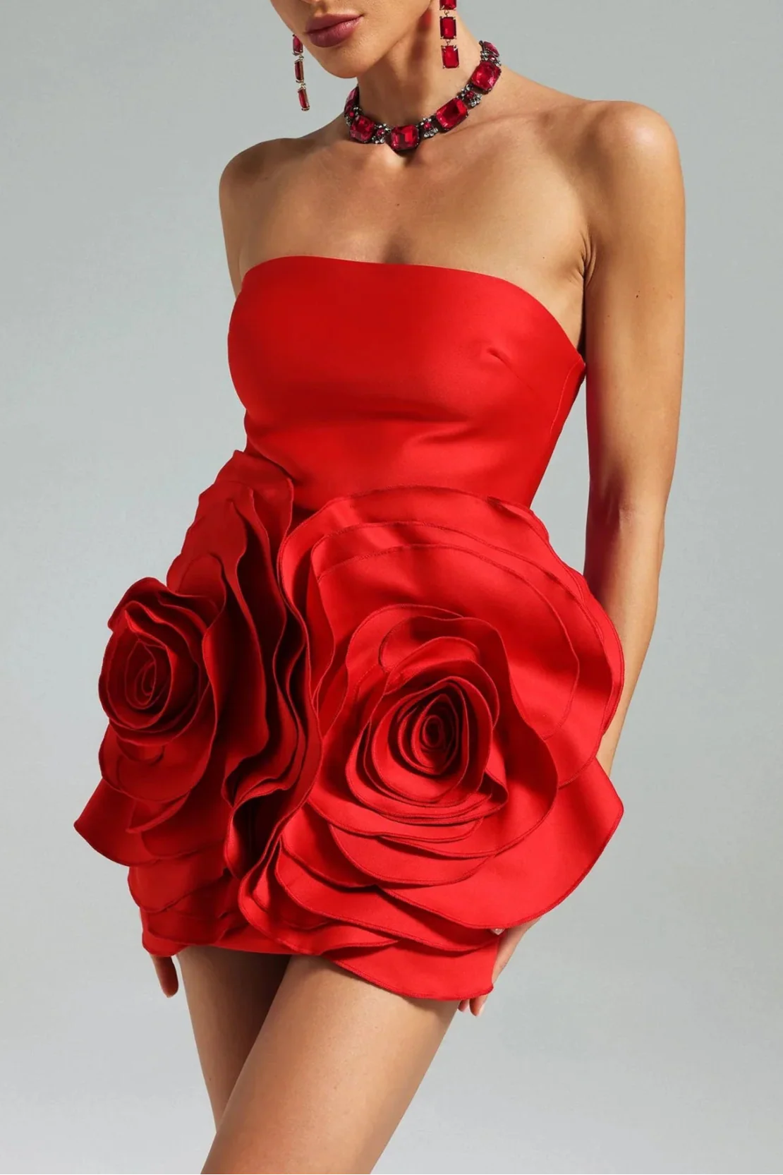 Shaha Floral Strapless Mini Dress Avalabel