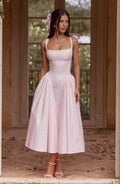 Sherrie Midi Dress - Blush Gingham Avalabel