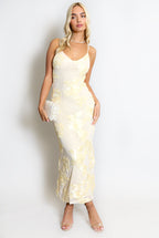 Floral Lace Lined Cami Midi Dress Soraya