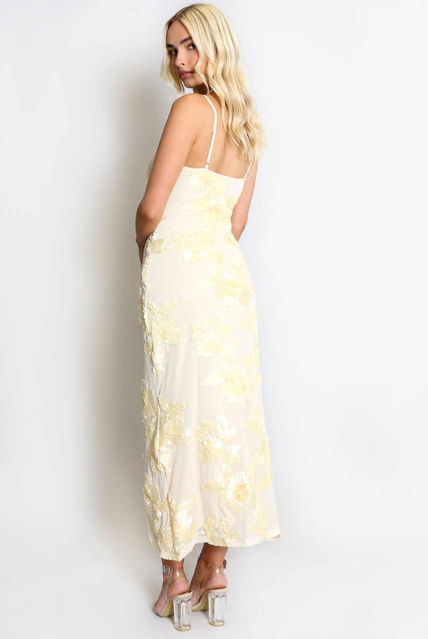 Floral Lace Lined Cami Midi Dress Soraya