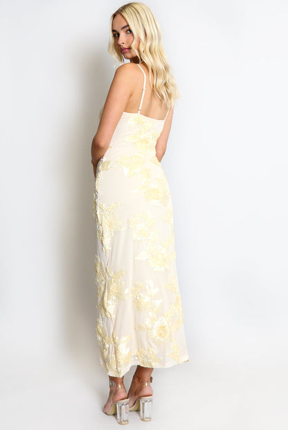 Floral Lace Lined Cami Midi Dress