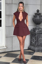 Suri Mini Dress - Brown Avalabel
