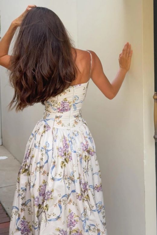 Tasmin Midi Dress - White Floral Avalabel