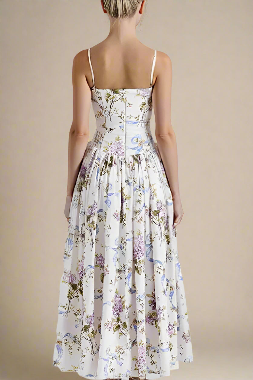 Tasmin Midi Dress - White Floral Avalabel