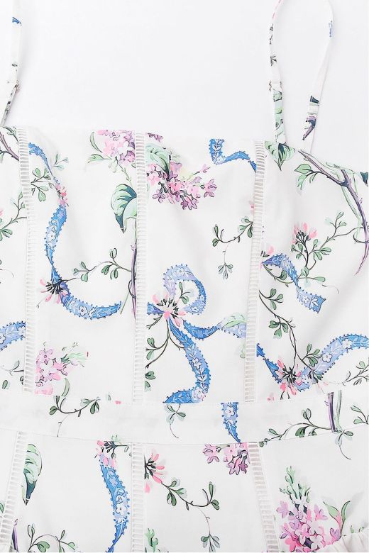 Tasmin Midi Dress - White Floral