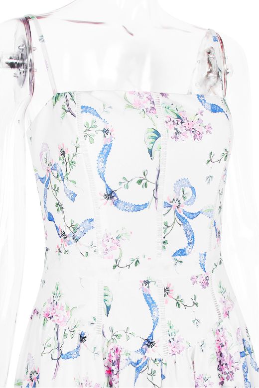 Tasmin Midi Dress - White Floral Avalabel