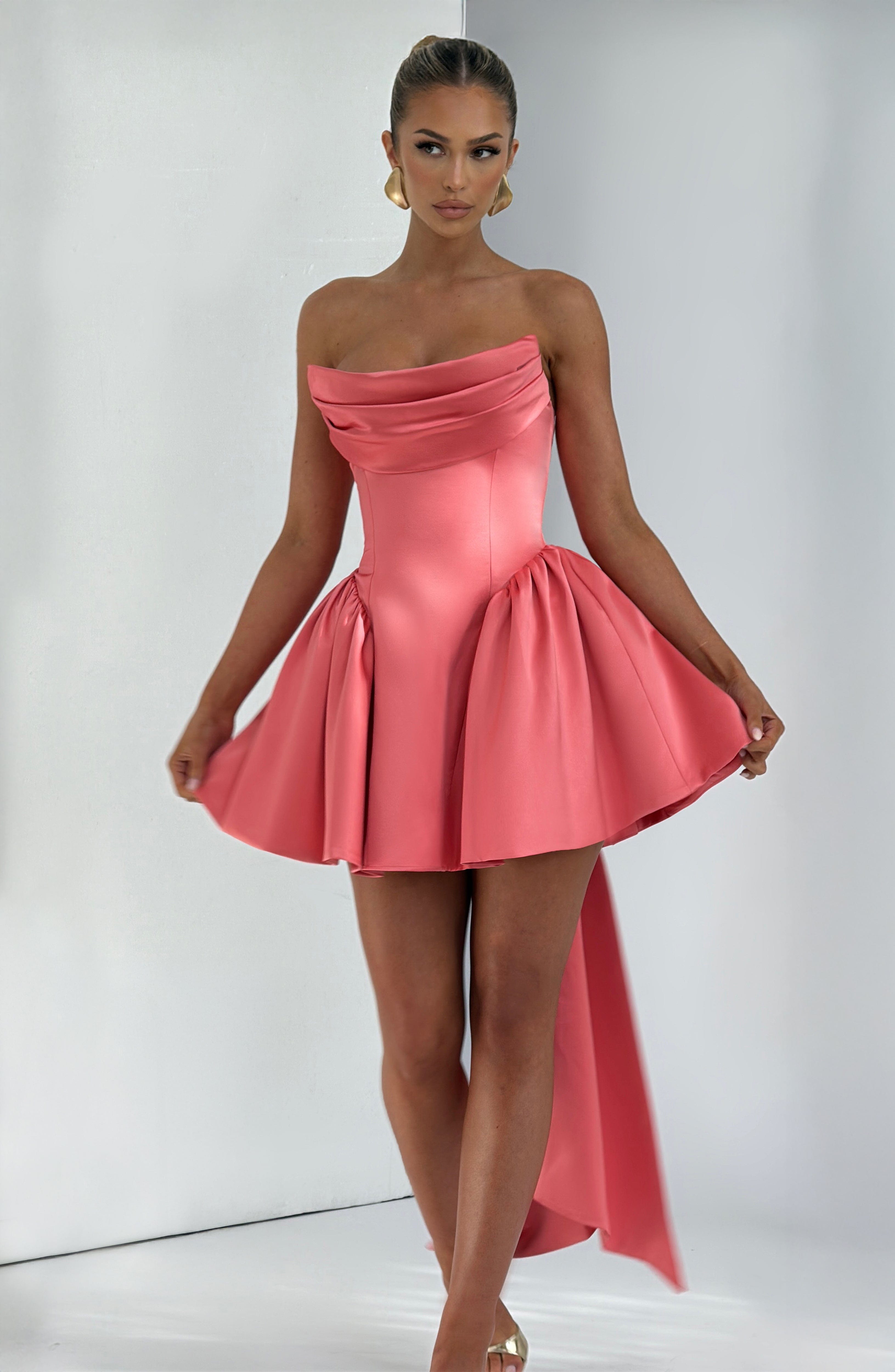 Trinity Mini Dress - Coral Pink Avalabel