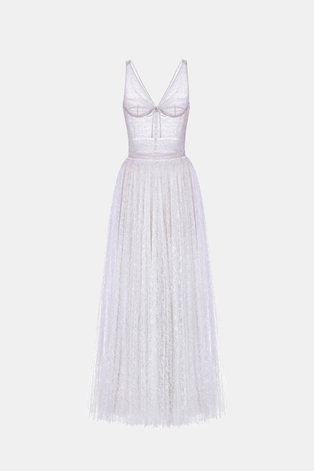 monica violet draped tulle fishbone maxi dress Avalabel