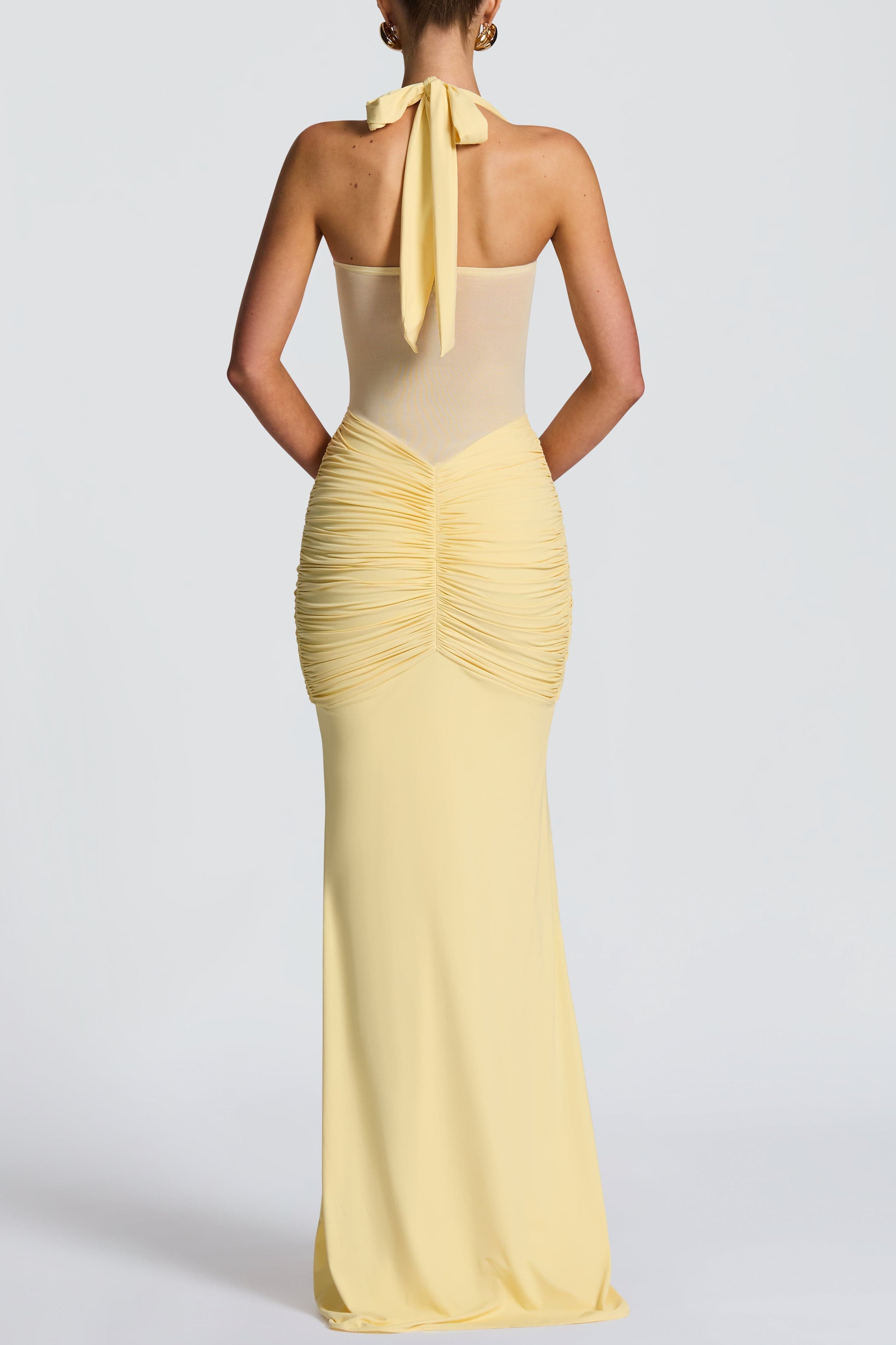 Vixen Pleated Bandage Maxi Dress - Lemon Avalabel