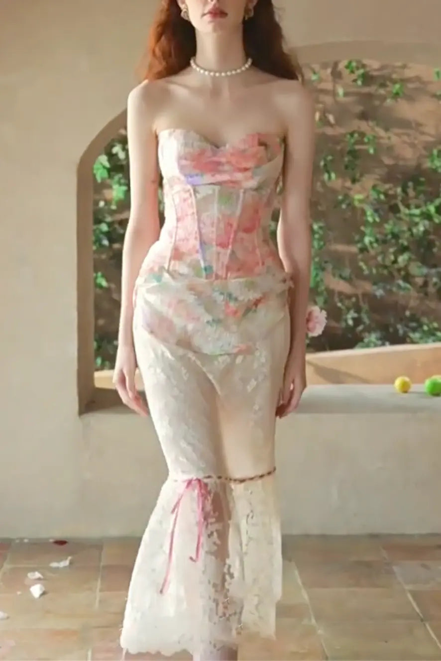 florence Floral Mirror Corset skirt set Avalabel
