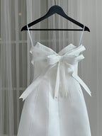 White Bow Embellished Strapless Mini Dress Avalabel