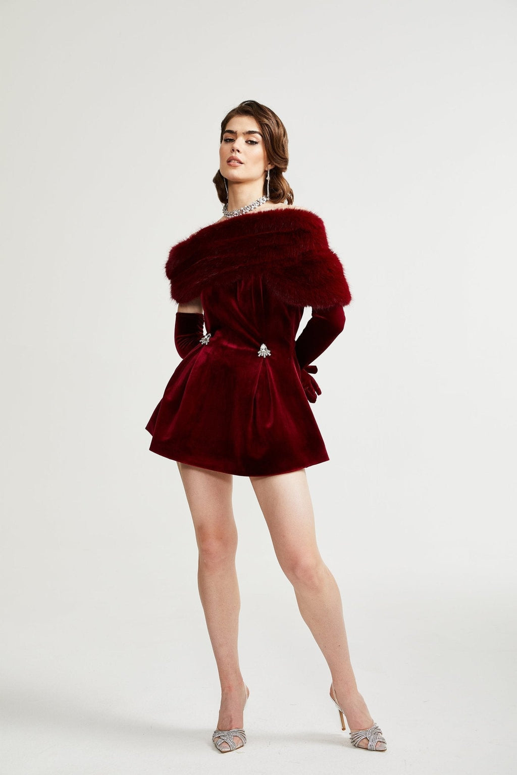 Wivika velvet fur dress Avalabel