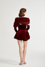 Wivika velvet fur dress Avalabel
