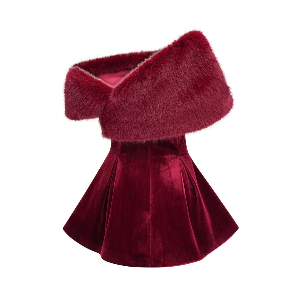 Wivika velvet fur dress Avalabel