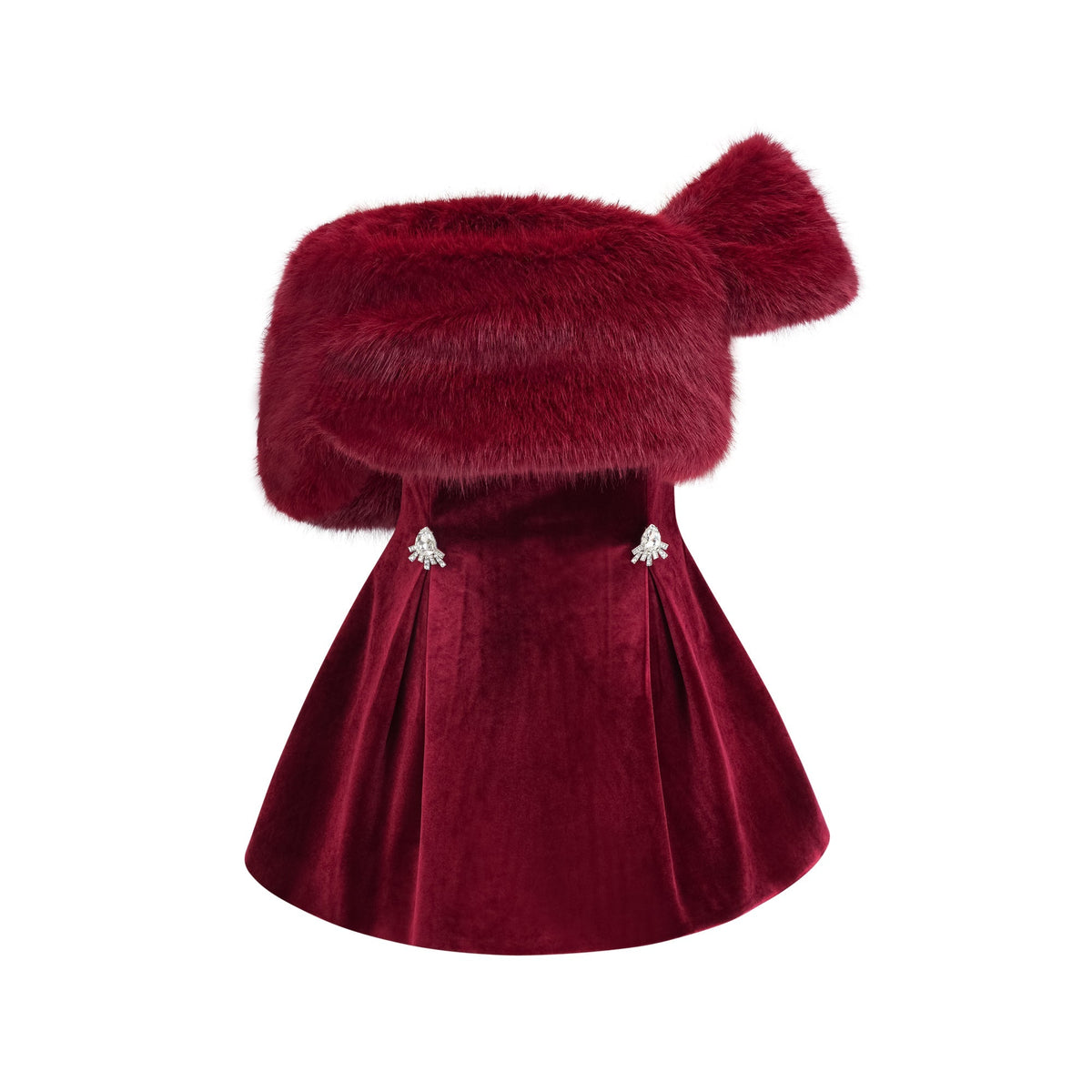 Wivika velvet fur dress Avalabel