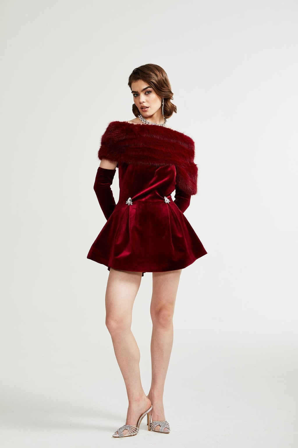 Wivika velvet fur dress Avalabel