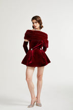 Wivika velvet fur dress Avalabel
